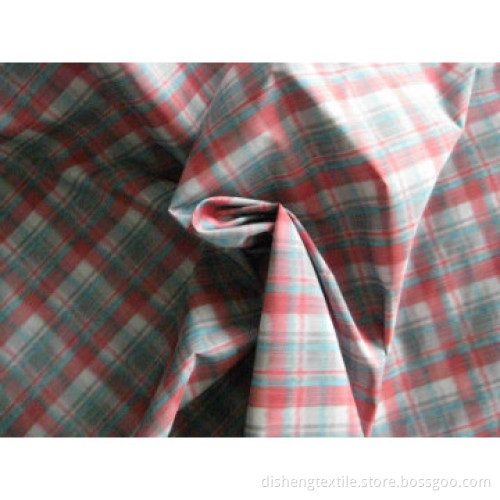 75D*75D yarn dye check polyester fabric with WR, used for jackets